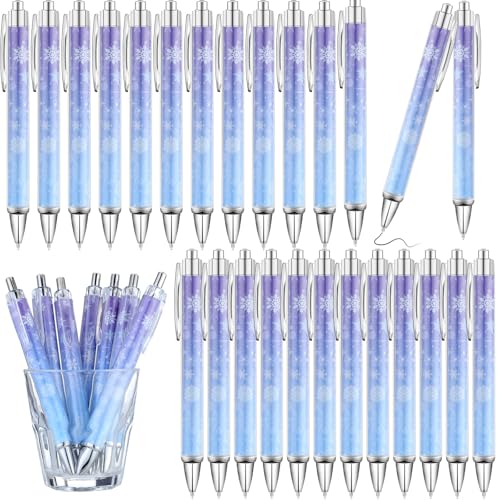 Tenceur Kugelschreiber mit Schneeflocken-Motiv, 24 Stück, Blau und Violett, Eis, Schnee, Party, einziehbarer Schreibstift, Geschenke für Weihnachten, Geburtstag, Belohnung, Party-Dekorationen, Schule Tenceur Kugelschreiber mit Schneeflocken-Motiv, 24 Stück, Blau und Violett, Eis, Schnee, Party, einziehbarer Schreibstift, Geschenke für Weihnachten, Geburtstag, Belohnung, Party-Dekorationen, Schule von Tenceur