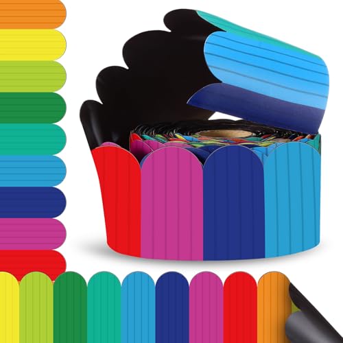 Tenceur Magnetische Klassenzimmer-Umrandung, 14,6 m x 7,9 cm, große magnetische Pinnwand-Bordüre, Streifen für Schulanfang, Klassenzimmer, Dekoration (bunte Streifen) von Tenceur