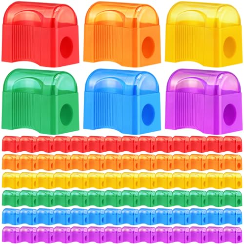 Tenceur Mini-Bleistiftspitzer mit Abdeckungen, bunt, rund, Handbuch für Schulanfang, Spendenzubehör, Partyzubehör, 6 Farben, 240 Stück Tenceur Mini-Bleistiftspitzer mit Abdeckungen, bunt, rund, Handbuch für Schulanfang, Spendenzubehör, Partyzubehör, 6 Farben, 240 Stück von Tenceur