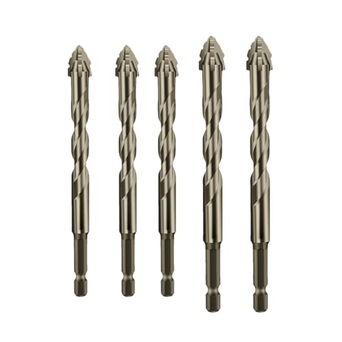 Iiteraryi New Four-Flute Sawtooth Eccentric Drill Bit Set, Multi-Purpose Alloy Drill Bits for Wood, Metal, Concrete, Glass, Tile and Brick, Durable Serrated Design (6 * 6 * 6 * 8 * 8mm) von Tencipeda