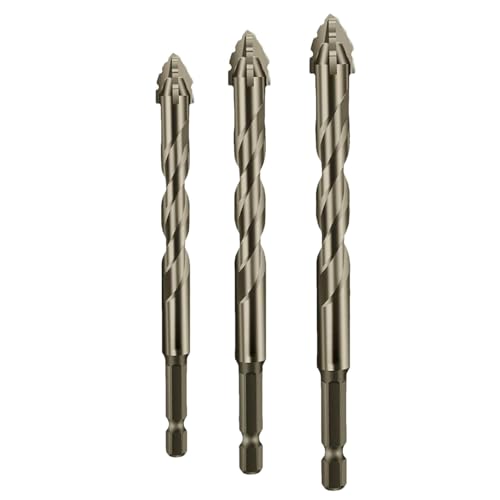 Iiteraryi New Four-Flute Sawtooth Eccentric Drill Bit Set, Multi-Purpose Alloy Drill Bits for Wood, Metal, Concrete, Glass, Tile and Brick, Durable Serrated Design (6 * 8 * 10mm) von Tencipeda