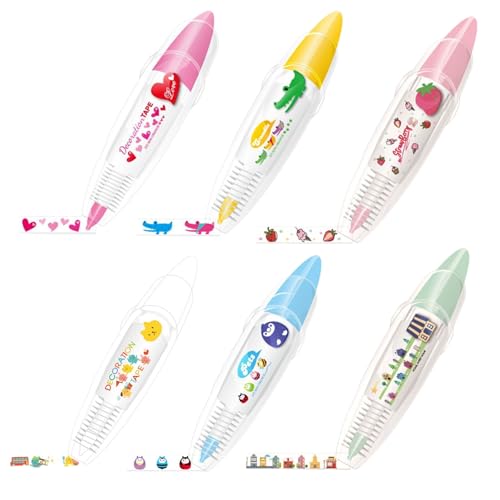Tencipeda Endlose Dekorationsstifte, Druckstifte für Kinder mit Tierdesigns zum Selbergestalten für Scrapbooking-Tagebücher & Fotoalben (6pcs*A) von Tencipeda