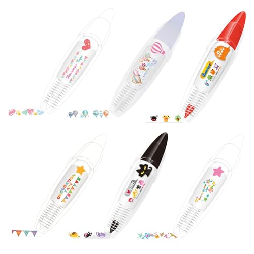 Tencipeda Endlose Dekorationsstifte, Druckstifte für Kinder mit Tierdesigns zum Selbergestalten für Scrapbooking-Tagebücher & Fotoalben (6pcs*B) von Tencipeda