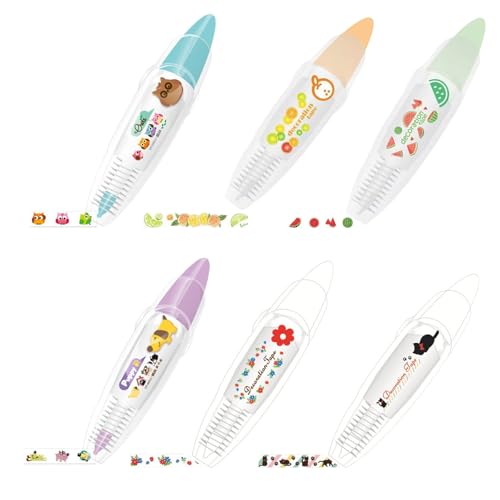 Tencipeda Endlose Dekorationsstifte, Druckstifte für Kinder mit Tierdesigns zum Selbergestalten für Scrapbooking-Tagebücher & Fotoalben (6pcs*C) von Tencipeda