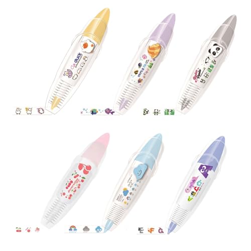 Tencipeda Endlose Dekorationsstifte, Druckstifte für Kinder mit Tierdesigns zum Selbergestalten für Scrapbooking-Tagebücher & Fotoalben (6pcs*D) von Tencipeda