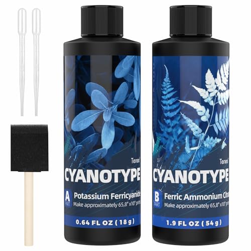 Komplettes Cyanotype Kit, Cyanotype Sensitizer Set für Sonnendruck, Solar Sun Print Kit für fotografische Prozessprojekte auf Stoff und Papier, idealer Blaudruck-Sensibilisierer für Anfänger Komplettes Cyanotype Kit, Cyanotype Sensitizer Set für Sonnendruck, Solar Sun Print Kit für fotografische Prozessprojekte auf Stoff und Papier, idealer Blaudruck-Sensibilisierer für Anfänger von Tenee