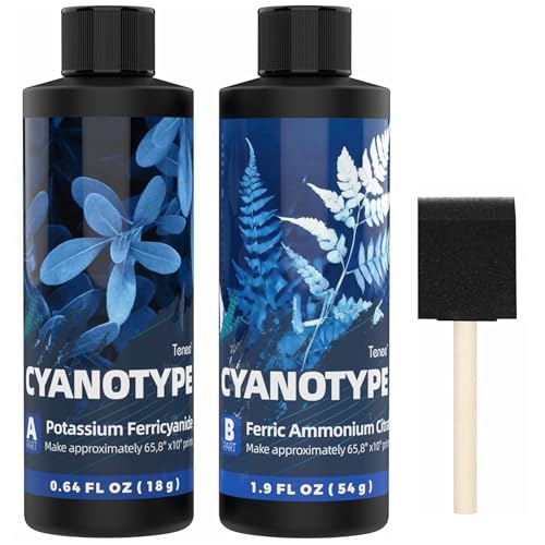 Komplettes Cyanotype Kit, Cyanotype Sensitizer Set für Sonnendruck, Solar Sun Print Kit für fotografische Prozessprojekte auf Stoff und Papier, idealer Blaudruck-Sensibilisierer für Anfänger Komplettes Cyanotype Kit, Cyanotype Sensitizer Set für Sonnendruck, Solar Sun Print Kit für fotografische Prozessprojekte auf Stoff und Papier, idealer Blaudruck-Sensibilisierer für Anfänger von Tenee