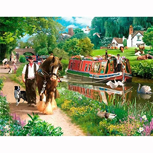 5D DIY Diamond Painting Bilder Full Drill,Landschaft auf dem Lande Diamant Malen nach Zahlen Set für Erwachsene Kinder Strasssteine Kristallartiges Kreuzstichset für Home Décor Round Drill,100x130cm 5D DIY Diamond Painting Bilder Full Drill,Landschaft auf dem Lande Diamant Malen nach Zahlen Set für Erwachsene Kinder Strasssteine Kristallartiges Kreuzstichset für Home Décor Round Drill,100x130cm von TengYuer