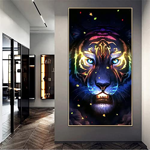 TengYuer Diamond Painting Kits,Bunter Tiger 5D Diamant Painting Bilder,DIY Groß Diamant Malerei Erwachsene Strass Stickerei Kreuzstich Mosaik Bilder für Home Wall Décor Geschenk 60x120cm TengYuer Diamond Painting Kits,Bunter Tiger 5D Diamant Painting Bilder,DIY Groß Diamant Malerei Erwachsene Strass Stickerei Kreuzstich Mosaik Bilder für Home Wall Décor Geschenk 60x120cm von TengYuer