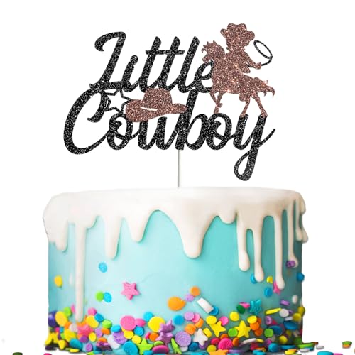 Tenhaisi Little Cowboy Cake Topper, Wild West Cowboy Theme Birthday Party Decorations,Mexican Little Cowboy Themed Birthday Party Decorations Supplies von Tenhaisi