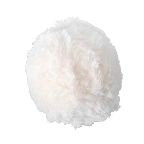 Tenlacum 1 Stück 32 Meter Mode Flauschiges Kunstfell Chunky Wolle Garn Ball für Strick- und Häkelprojekte – 32 Meter (weiß) von Tenlacum