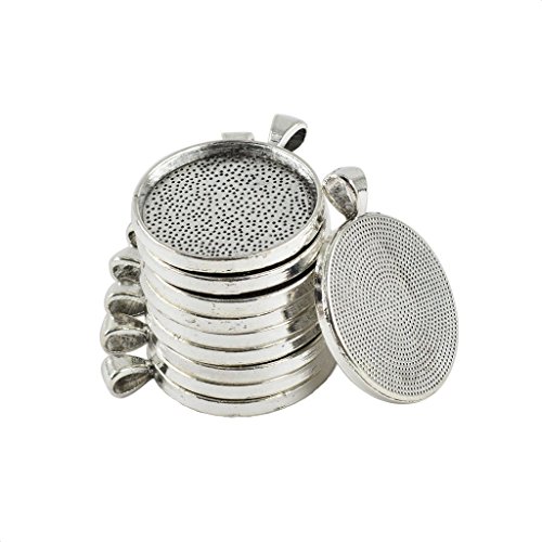 Tenlacum 10 Stück Metall runde Lünette Anhänger Tabletts blanko Sockel 30 mm Cabochon Fassungen DIY Tenlacum 10 Stück Metall runde Lünette Anhänger Tabletts blanko Sockel 30 mm Cabochon Fassungen DIY von Tenlacum