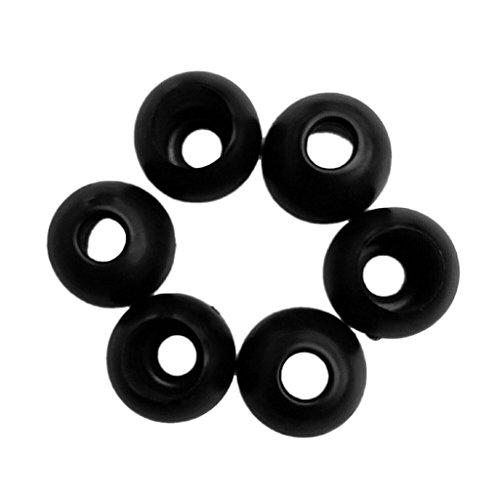 Tenlacum Elastische Stoßschnur, Kugelstopper, Schlossende, Knebelstopper, Ersatz – (6 Stück) (schwarz) von Tenlacum