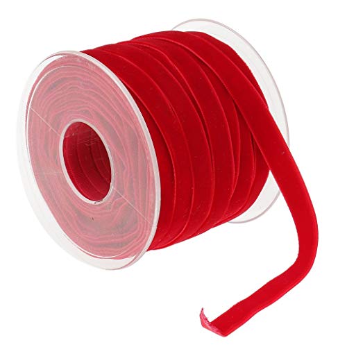 Tenlacum Samtband, 10 mm breit, zum Nähen, für Bastelbedarf, Rot, 20 Meter von Tenlacum
