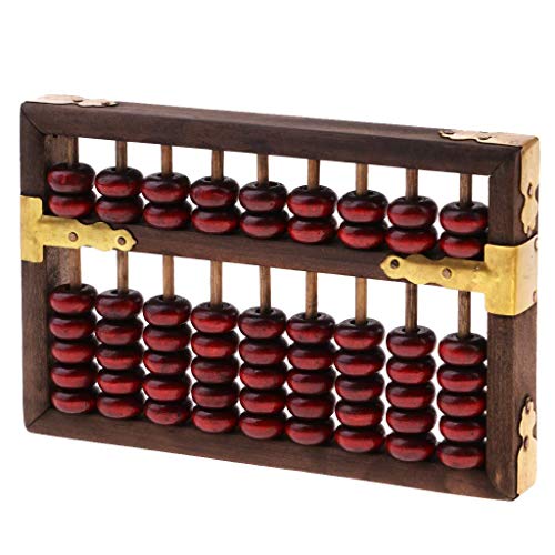 Tenlacum Vintage Chinesische Holzperlen Abakus Rechenwerkzeug 9 Ziffern Taschenrechner Zählsammlung Geschenk für Kinder Erwachsene von Tenlacum