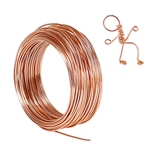 Tenn Well Basteldrah 2mm, 31M Dicker Draht Biegsamer Aluminiumdraht zum Basteln Schmuckherstellung Bindedraht Modellierdraht DIY-Skulpturen, Bonsai-Bäume (Kupfer) von Tenn Well