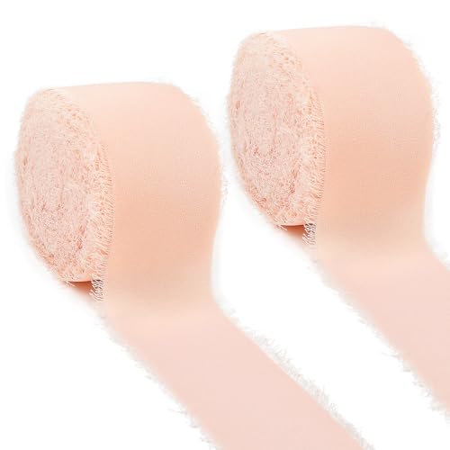 Tenn Well Chiffonband, 22 m, hellrosa, 40 mm x 20 m, ausgefranste Kanten, Chiffonband, seidenähnliches Band für Hochzeitssträuße, Geschenkverpackungen und Basteldekoration Tenn Well Chiffonband, 22 m, hellrosa, 40 mm x 20 m, ausgefranste Kanten, Chiffonband, seidenähnliches Band für Hochzeitssträuße, Geschenkverpackungen und Basteldekoration von Tenn Well