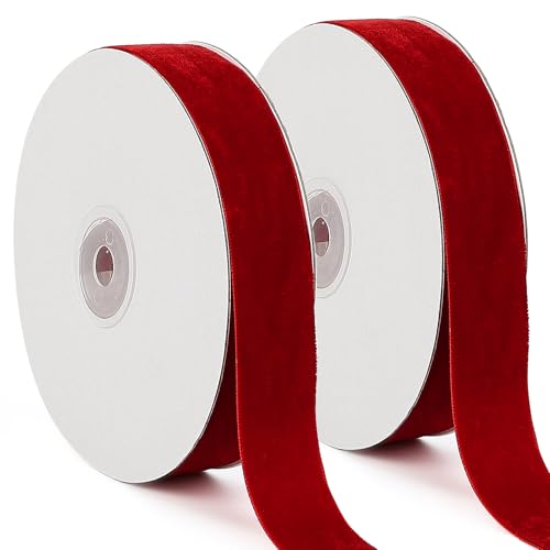 tenn well Samtband Rot, 25mm x 18m Weiches Luxuriöses Samtband Geschenkband für Geschenkverpackung Brautstrauß Basteln Geburtstag Hochzeit Dekoration tenn well Samtband Rot, 25mm x 18m Weiches Luxuriöses Samtband Geschenkband für Geschenkverpackung Brautstrauß Basteln Geburtstag Hochzeit Dekoration von Tenn Well