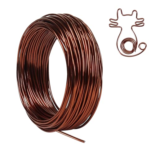 Tenn Well Aluminiumdraht, 12 Gauge, 30 m, 2 mm, biegbar, für Bonsai-Training, Blumenherstellung, Modellierung, Anker, Schmuckherstellung (Bronze) von Tenn Well