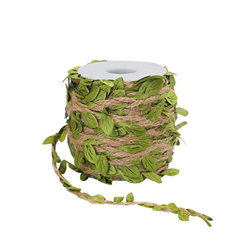 Tenn gut Jute Bindfäden mit Blatt, 50 Füße Leaf Band mit Spule für Hochzeit Home Garten Dekoration von Tenn Well