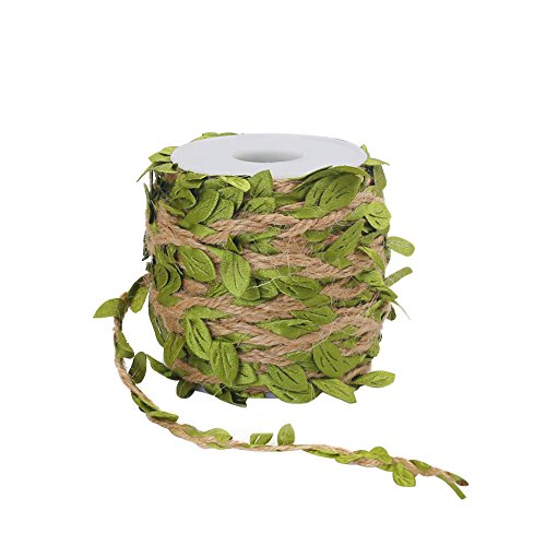 Tenn Well Jute-Kordel mit grünen Stoffblättern, ca. 20 m lange Schnur mit Blättern, ideal für Hochzeit-, Haus-, oder Gartendeko Tenn Well Jute-Kordel mit grünen Stoffblättern, ca. 20 m lange Schnur mit Blättern, ideal für Hochzeit-, Haus-, oder Gartendeko von Tenn Well