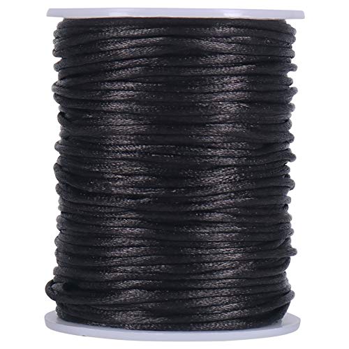 Tenn Well Satin-Nylonschnur, 295 m, 2 mm, schwarze Perlenschnur für Makramee-Armbänder, Halsketten, Schmuckherstellung, Kunst und Handwerk Tenn Well Satin-Nylonschnur, 295 m, 2 mm, schwarze Perlenschnur für Makramee-Armbänder, Halsketten, Schmuckherstellung, Kunst und Handwerk von Tenn Well