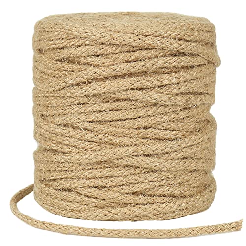 tenn well 5 mm Juteseil, 50 m dick geflochtene Gartenschnur, Juteschnur für Gartenarbeit, Bündeln, Katzenkratzer, Dekorieren (Braun) von Tenn Well