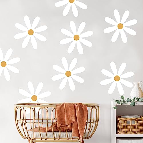 10 Stück Gänseblümchen Wandabziehbild Blume Wandaufkleber Kinderzimmer Wanddekor, florale Abziehbilder Abziehen und Aufkleben Ästhetische Blumen Wanddekor von Tenorbass