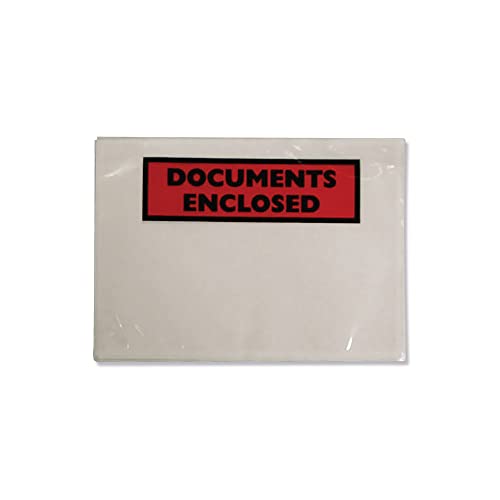 Tenza Bedruckte Versandtaschen "Documents Enclosed", 100 Stück von Tenza