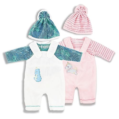 2er-Pack Kleidung Outfits für Baby Puppen, Puppenkleidung 18 Zoll, T-Shirt Latzhose mit Hut Schuhe, Kleidung Puppenkleidung Outfits 2er-Pack Kleidung Outfits für Baby Puppen, Puppenkleidung 18 Zoll, T-Shirt Latzhose mit Hut Schuhe, Kleidung Puppenkleidung Outfits von Teogneot