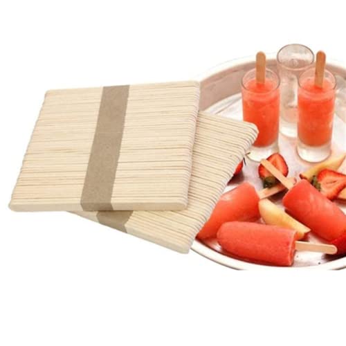 Teogneot DIY Holzstab 150 * 10mm Natürlicher Eisstiel am Stiel-Stick 100 Stück von Teogneot