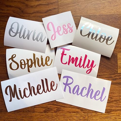 Personalisierte Aufkleber für Hochzeit, Geburtstag, Party, Vinyl, Namensaufkleber, Weinflaschen-Etikett, personalisierte Aufkleber für Champagnerglas, Weihnachtskugeln (5 cm Breite) von Ter