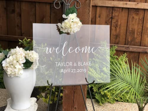 "Welcome to Our Love Story" Hochzeits-Aufkleber, personalisierbar, Vinyl-Aufkleber, inspirierende Wandaufkleber. (Nur Aufkleber) (38 x 57 cm) von Ter