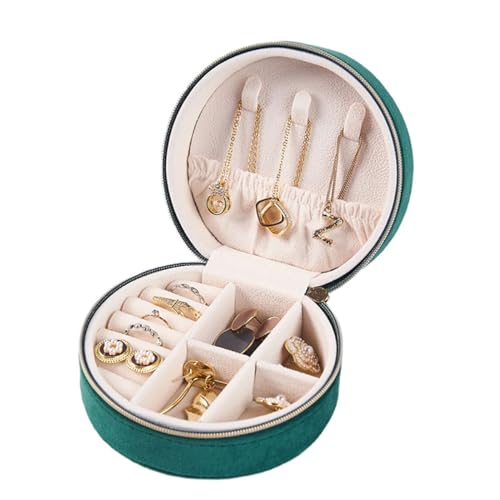 Kleine Samt-Schmuckschatulle für Damen, Reise-Schmuck-Organizer-Boxen für Ohrringe, Ringe, Halsketten mit Reißverschluss, 10 Stück, Grün Kleine Samt-Schmuckschatulle für Damen, Reise-Schmuck-Organizer-Boxen für Ohrringe, Ringe, Halsketten mit Reißverschluss, 10 Stück, Grün von Terafeels