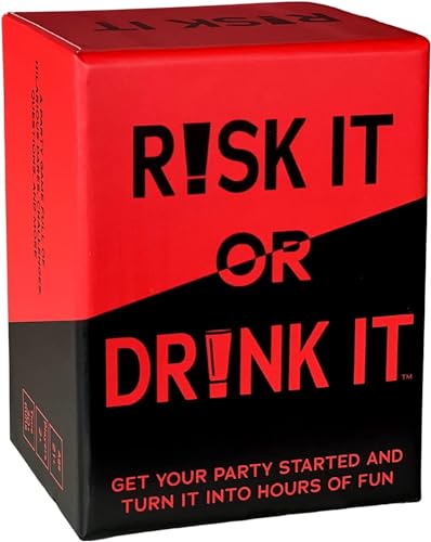 Terazis Risk It or Drink It!Partyspiel | Pflicht, Entscheidungen und Getränke | 150 lustige Pflichten & gewagte Fragen für Spielabende für Erwachsene | Lustiges Trinkkartenspiel | Englische Ausgabe… von Terazis