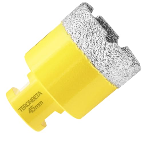 Teronbeta Diamant Fliesenbohrer 45mm, M14 Vakuumgelöteter Diamantbohrer Lochsäge Kernbohrer für Fliesen Porzellan Keramik Granit Marmor von Teronbeta