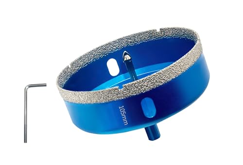 Teronbeta Diamant Lochsäge 105mm mit Zentrierbohrer, Professionellen Hartgelötet Diamant Kernlochbohrer für Fliesen, Porzellan, Keramik, Glas, Quarzit, Marmor von Teronbeta
