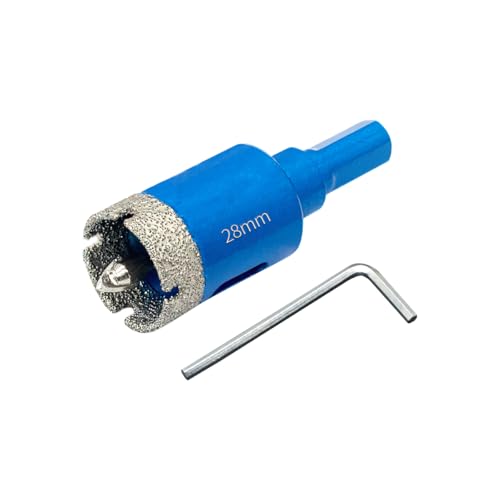 Teronbeta Diamant Lochsäge 28mm mit Zentrierbohrer, Professionellen Hartgelötet Diamant Kernlochbohrer für Fliesen, Porzellan, Keramik, Glas, Quarzit, Marmor von Teronbeta