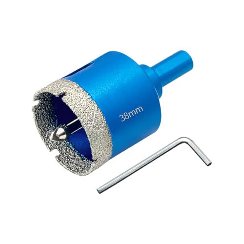 Teronbeta Diamant Lochsäge 38mm mit Zentrierbohrer, Professionellen Hartgelötet Diamant Kernlochbohrer für Fliesen, Porzellan, Keramik, Glas, Quarzit, Marmor von Teronbeta