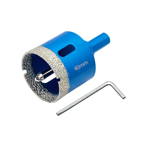 Teronbeta Diamant Lochsäge 40mm mit Zentrierbohrer, Professionellen Hartgelötet Diamant Kernlochbohrer für Fliesen, Porzellan, Keramik, Glas, Quarzit, Marmor von Teronbeta
