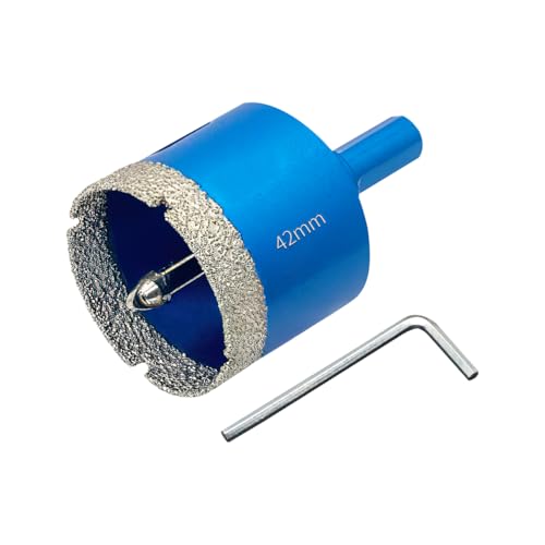 Teronbeta Diamant Lochsäge 42mm mit Zentrierbohrer, Professionellen Hartgelötet Diamant Kernlochbohrer für Fliesen, Porzellan, Keramik, Glas, Quarzit, Marmor von Teronbeta