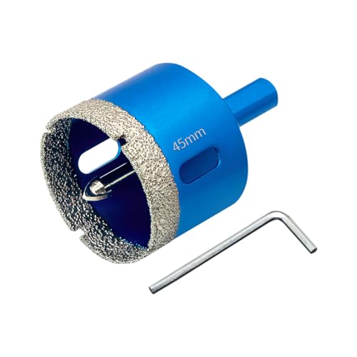 Teronbeta Diamant Lochsäge 45mm mit Zentrierbohrer, Professionellen Hartgelötet Diamant Kernlochbohrer für Fliesen, Porzellan, Keramik, Glas, Quarzit, Marmor von Teronbeta