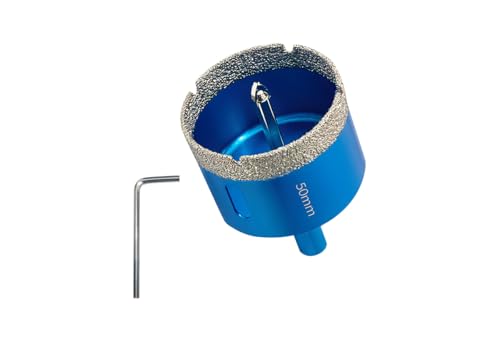 Teronbeta Diamant Lochsäge 50mm mit Zentrierbohrer, Professionellen Hartgelötet Diamant Kernlochbohrer für Fliesen, Porzellan, Keramik, Glas, Quarzit, Marmor von Teronbeta