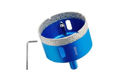 Teronbeta Diamant Lochsäge 60mm mit Zentrierbohrer, Professionellen Hartgelötet Diamant Kernlochbohrer für Fliesen, Porzellan, Keramik, Glas, Quarzit, Marmor von Teronbeta