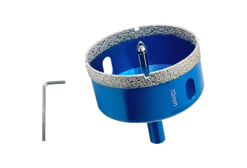 Teronbeta Diamant Lochsäge 70mm mit Zentrierbohrer, Professionellen Hartgelötet Diamant Kernlochbohrer für Fliesen, Porzellan, Keramik, Glas, Quarzit, Marmor von Teronbeta