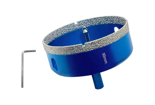 Teronbeta Diamant Lochsäge 90mm mit Zentrierbohrer, Professionellen Hartgelötet Diamant Kernlochbohrer für Fliesen, Porzellan, Keramik, Glas, Quarzit, Marmor von Teronbeta