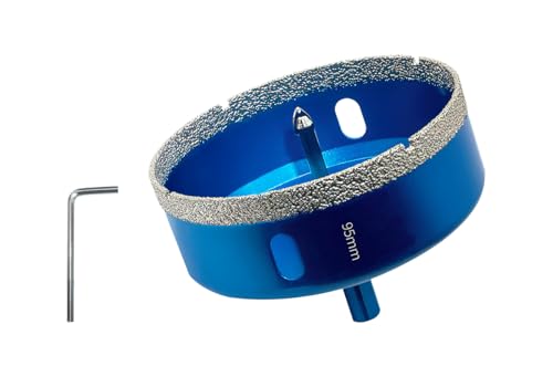 Teronbeta Diamant Lochsäge 95mm mit Zentrierbohrer, Professionellen Hartgelötet Diamant Kernlochbohrer für Fliesen, Porzellan, Keramik, Glas, Quarzit, Marmor von Teronbeta