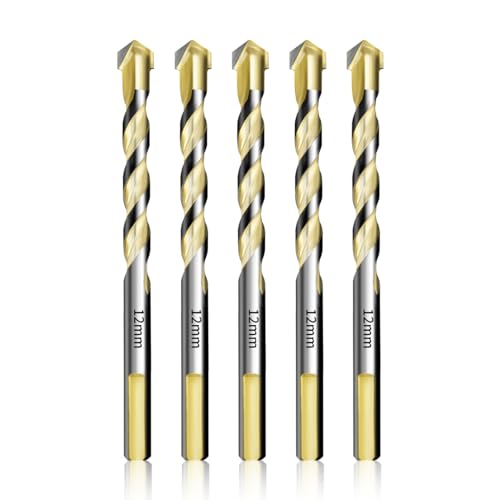 Teronbeta Fliesenbohrer 12mm x 5pcs Glasbohrer Keramikbohrer mit Hartmetall Spitze für Fliesen, Keramik, Mauerwerk, Glas, Porzellan, Wandfliesen, Dachziegel Teronbeta Fliesenbohrer 12mm x 5pcs Glasbohrer Keramikbohrer mit Hartmetall Spitze für Fliesen, Keramik, Mauerwerk, Glas, Porzellan, Wandfliesen, Dachziegel von Teronbeta