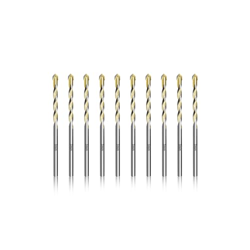 Teronbeta Fliesenbohrer 3mm x 10pcs Glasbohrer Keramikbohrer mit Hartmetall Spitze für Fliesen, Keramik, Mauerwerk, Glas, Porzellan, Wandfliesen, Dachziegel von Teronbeta