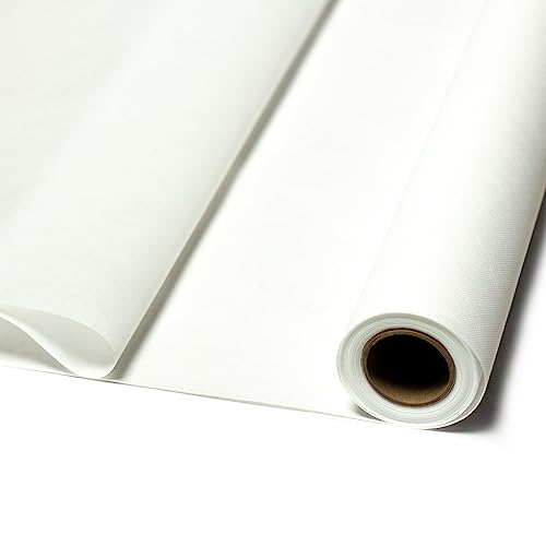 Premium Tischdecken aus Vlies, abwaschbar, leicht zuzuschneiden, mit Lotuseffekt (weiß, 1,2m x 10m) von TerraGala